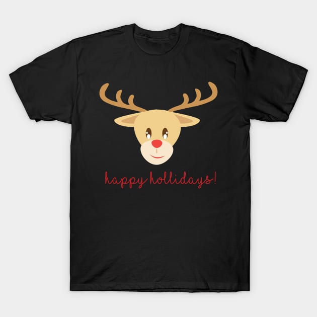 Reindeer. Happy Holidays T-Shirt by AlMAO2O